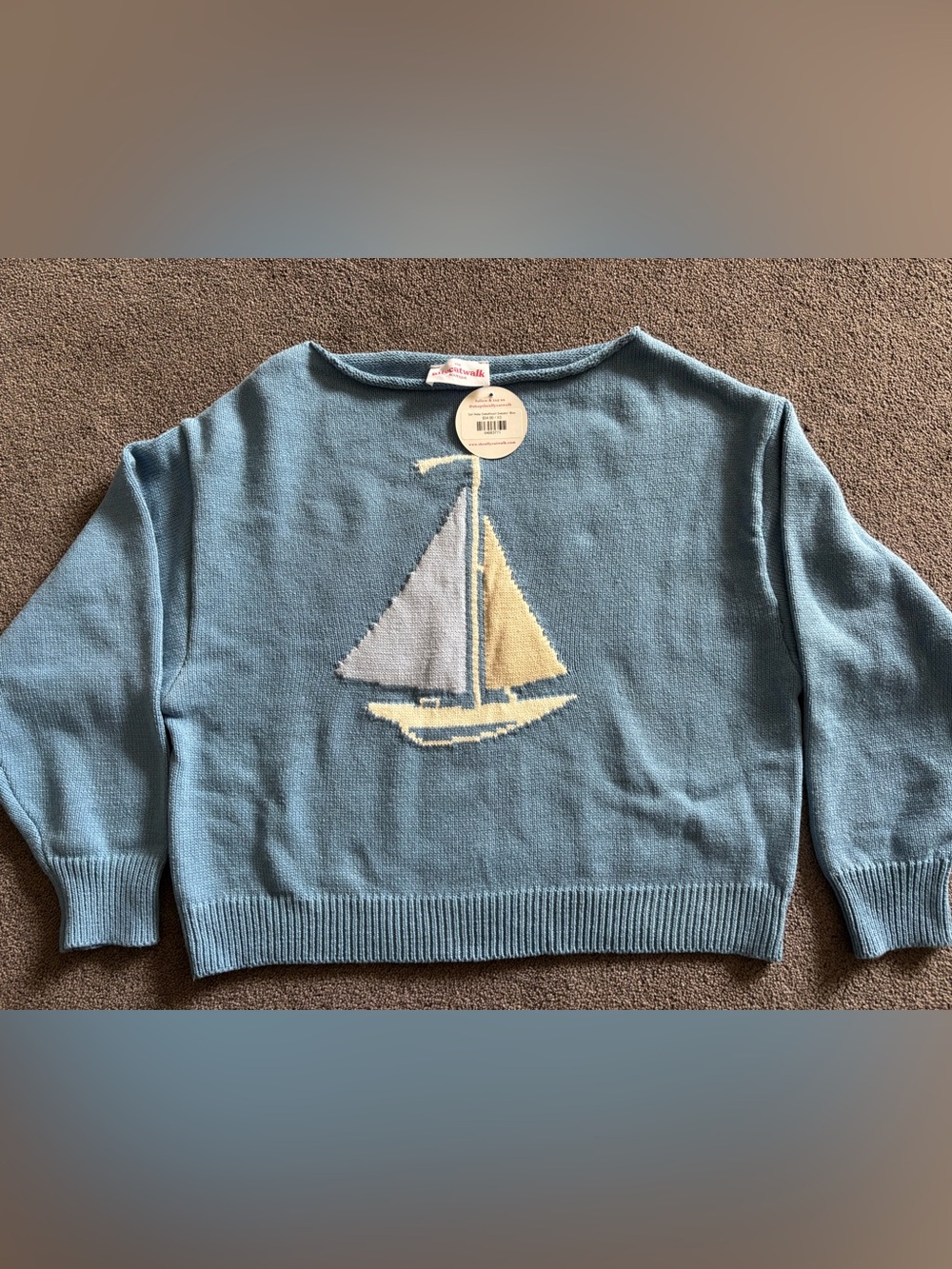 Blue Nautical Sailboat Sweater - Women